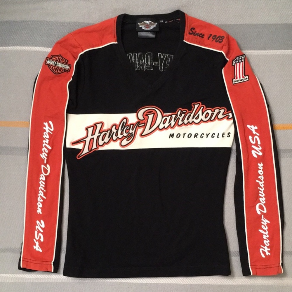 Vintage Harley Davidson Racer Long Sleeve Top